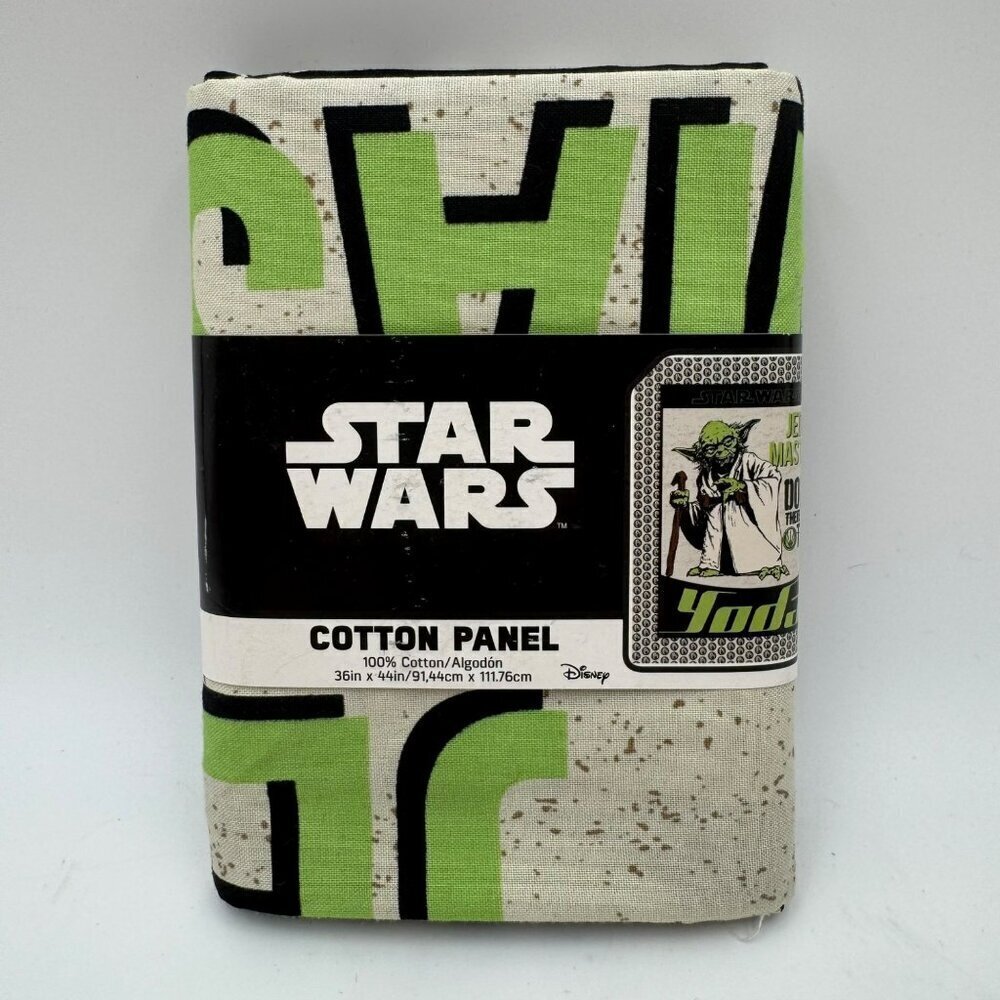 Disney Star Wars Yoda 100% Cotton 1 Yard Pre-Cut - 2 Piece Bundle NEW